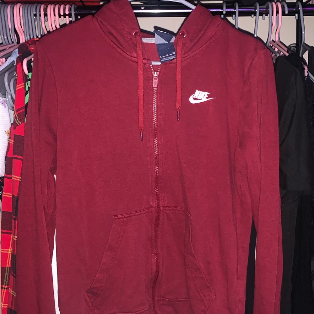 nike womens zip up hoodie red